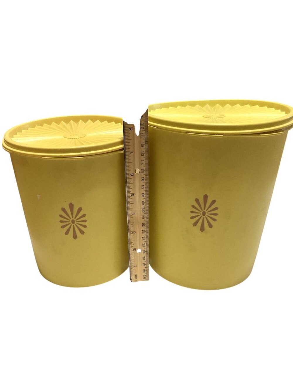 Vintage Tupperware Almond Canister Set With Lids Made In USA Mid Century Design